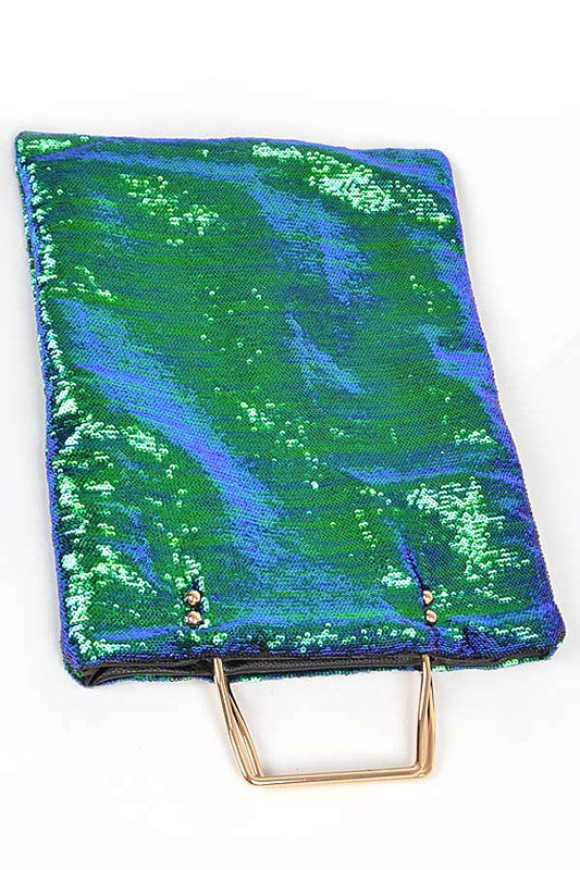 CONVERTIBLE SEQUINS FOLDING CLUTCH