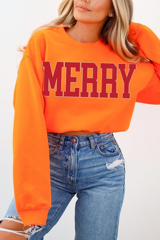 MERRY GRAPHIC FLEECE SWEATSHIRT