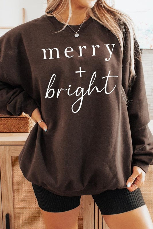 MERRY+BRIGHT GRAPHIC FLEECE SWEATSHIRT