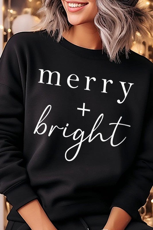 MERRY+BRIGHT GRAPHIC FLEECE SWEATSHIRT