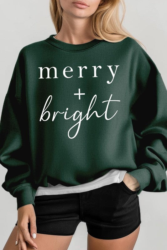 MERRY+BRIGHT GRAPHIC FLEECE SWEATSHIRT