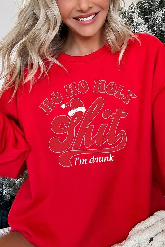 HO HO HO HOLY SHIT GRAPHIC FLEECE SWEATSHIRTS