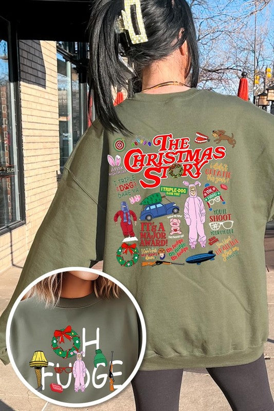 CHRISTMAS MOVIE STORY GRAPHIC FLEECE SWEATSHIRT
