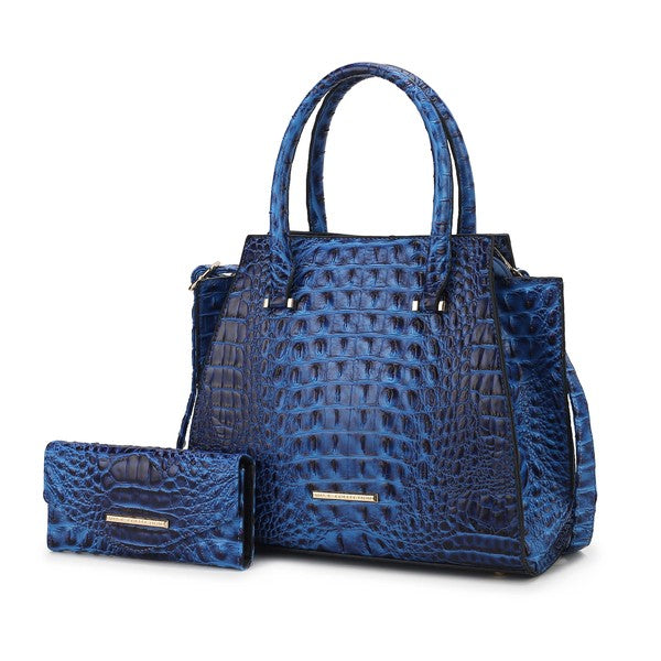 MKF COLLECTION VIRIDIANA CROC-EMBOSSED TOTE BAG