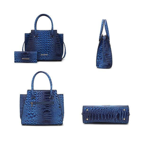 MKF COLLECTION VIRIDIANA CROC-EMBOSSED TOTE BAG