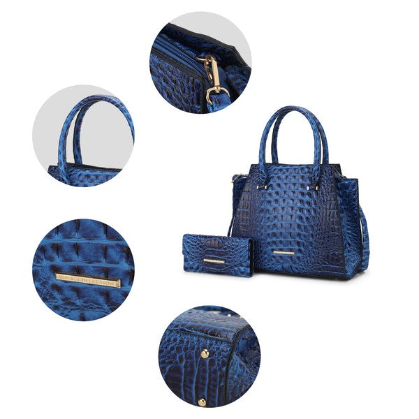 MKF COLLECTION VIRIDIANA CROC-EMBOSSED TOTE BAG