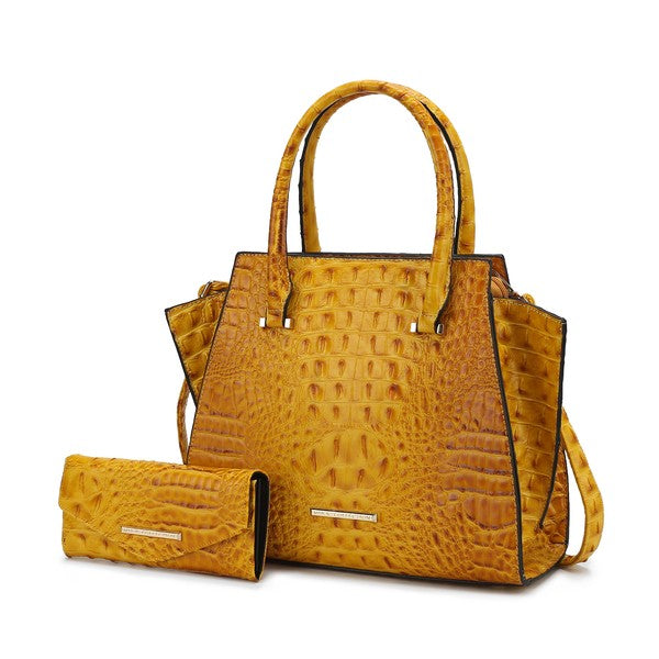 MKF COLLECTION VIRIDIANA CROC-EMBOSSED TOTE BAG