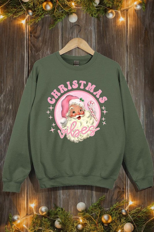 CHRISTMAS VIBES GRAPHIC FLEECE SWEATSHIRTS