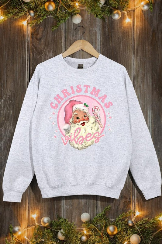 CHRISTMAS VIBES GRAPHIC FLEECE SWEATSHIRTS