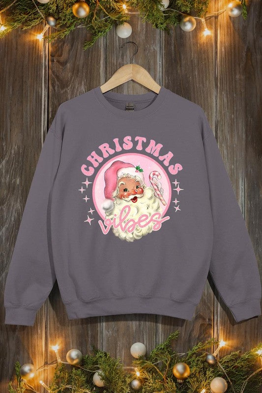 CHRISTMAS VIBES GRAPHIC FLEECE SWEATSHIRTS