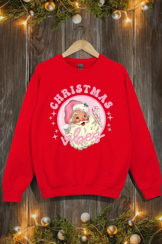 CHRISTMAS VIBES GRAPHIC FLEECE SWEATSHIRTS