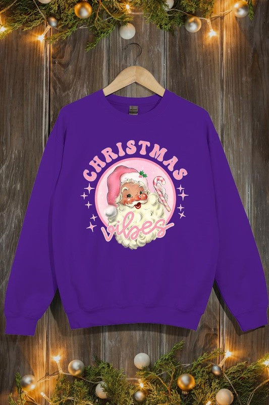 CHRISTMAS VIBES GRAPHIC FLEECE SWEATSHIRTS