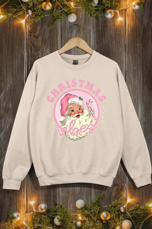 CHRISTMAS VIBES GRAPHIC FLEECE SWEATSHIRTS