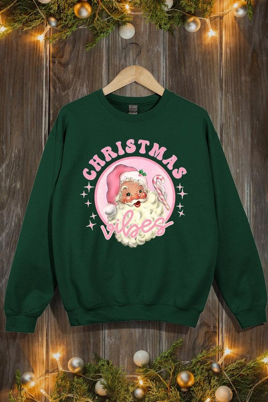 CHRISTMAS VIBES GRAPHIC FLEECE SWEATSHIRTS
