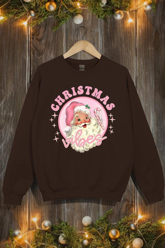 CHRISTMAS VIBES GRAPHIC FLEECE SWEATSHIRTS