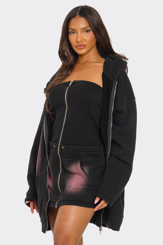 OVERSIZED OMBRE HOODIE