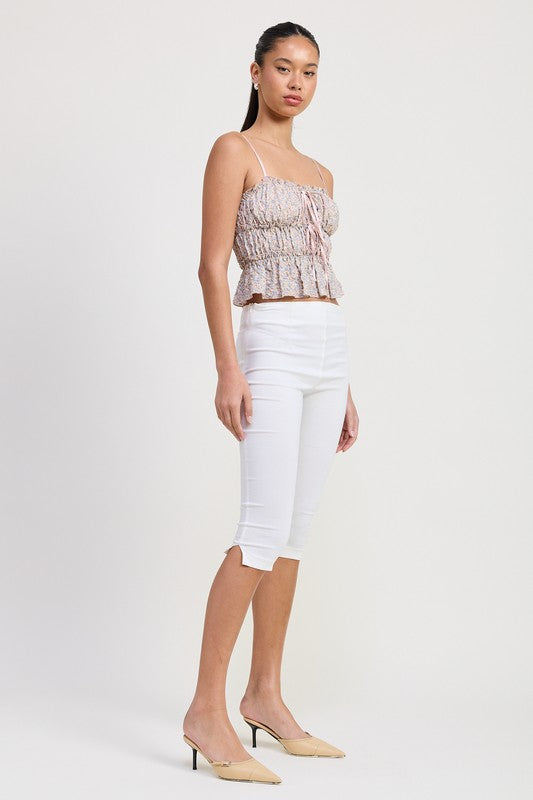 FLORAL TIERED RUFFLE TOP