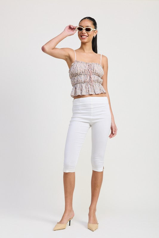 FLORAL TIERED RUFFLE TOP