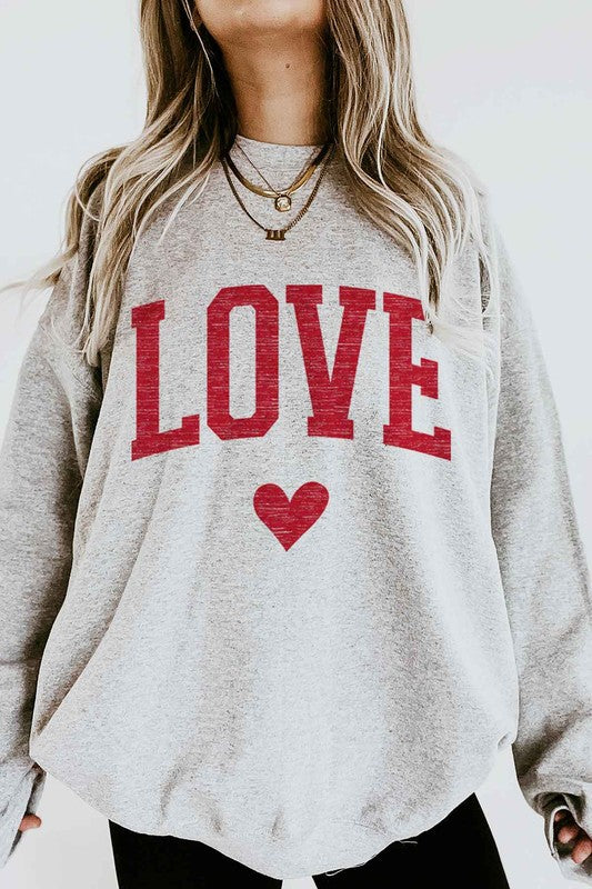 LOVE HEART VALENTINES OVERSIZED SWEATSHIRT