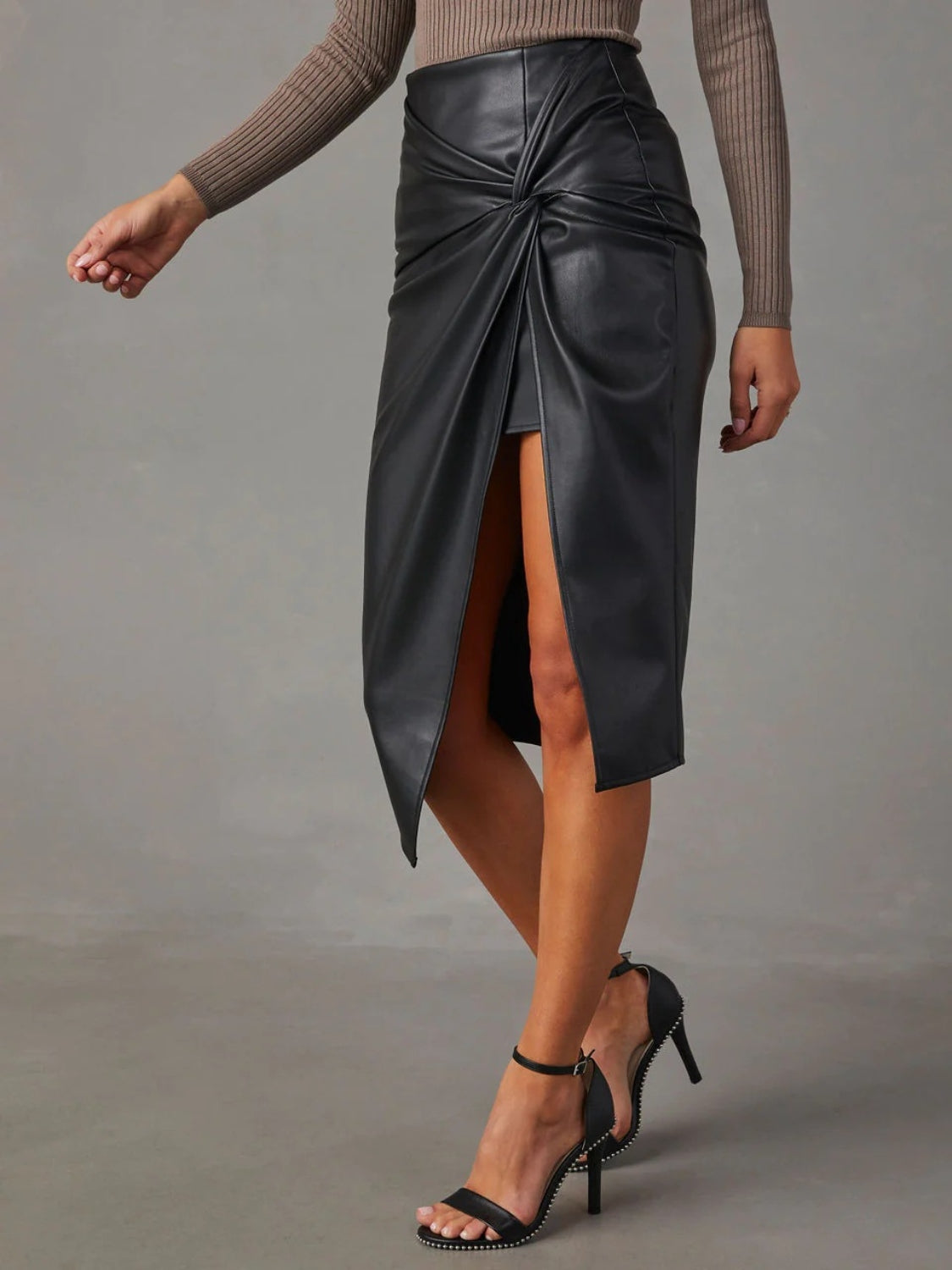 TWIST DETAIL HIGH WAIST SKIRT
