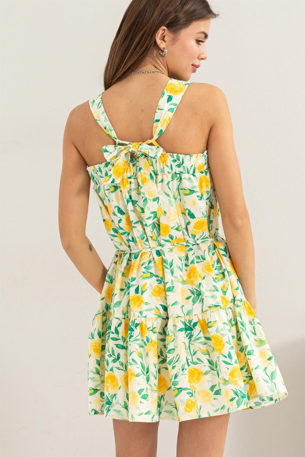 HYFVE FLORAL TIE SHOULDER MINI DRESS
