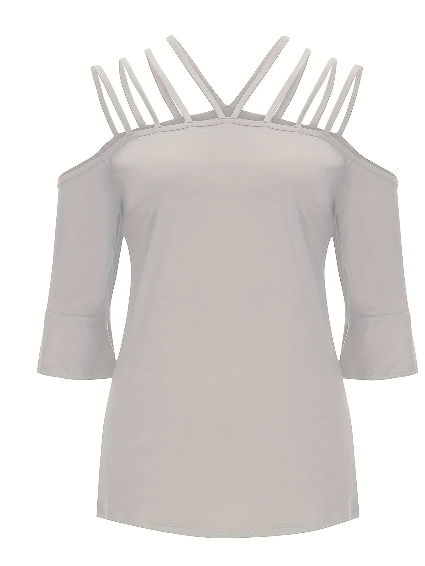 OFF THE SHOULDER THREE-QUARTER SLEEVE BLOUSE