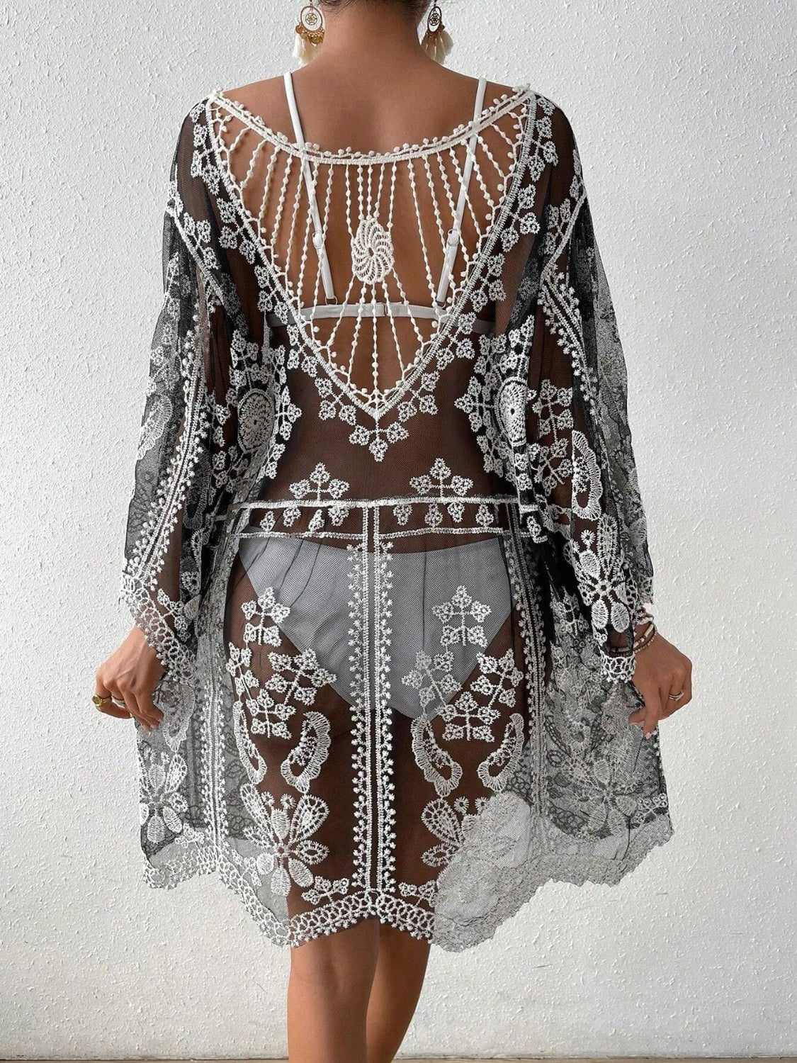 LACE ROUND NECK COVER-UP
