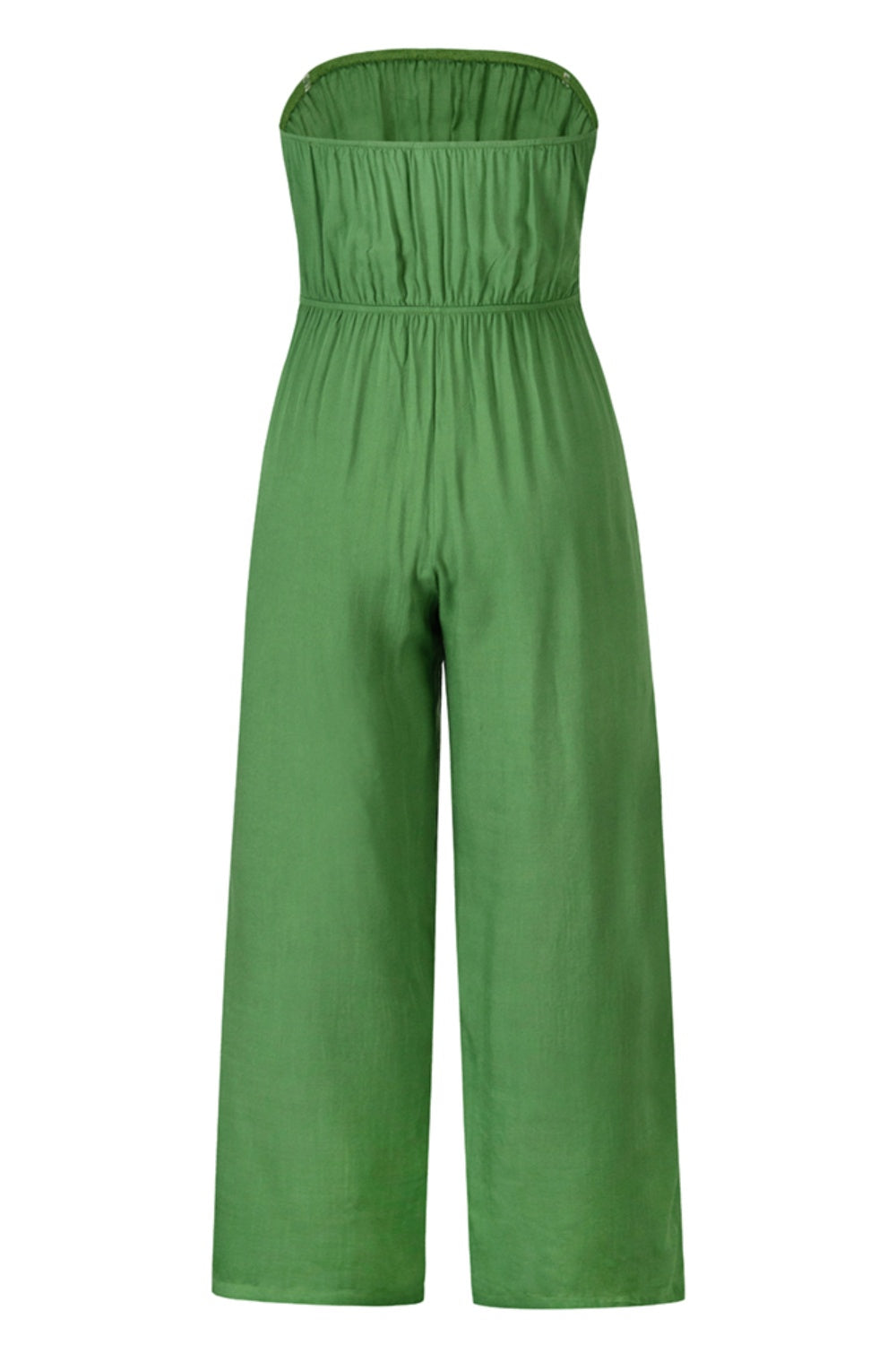 TIE FRONT CUTOUT TUBE WIDE LEG JUMPSUIT