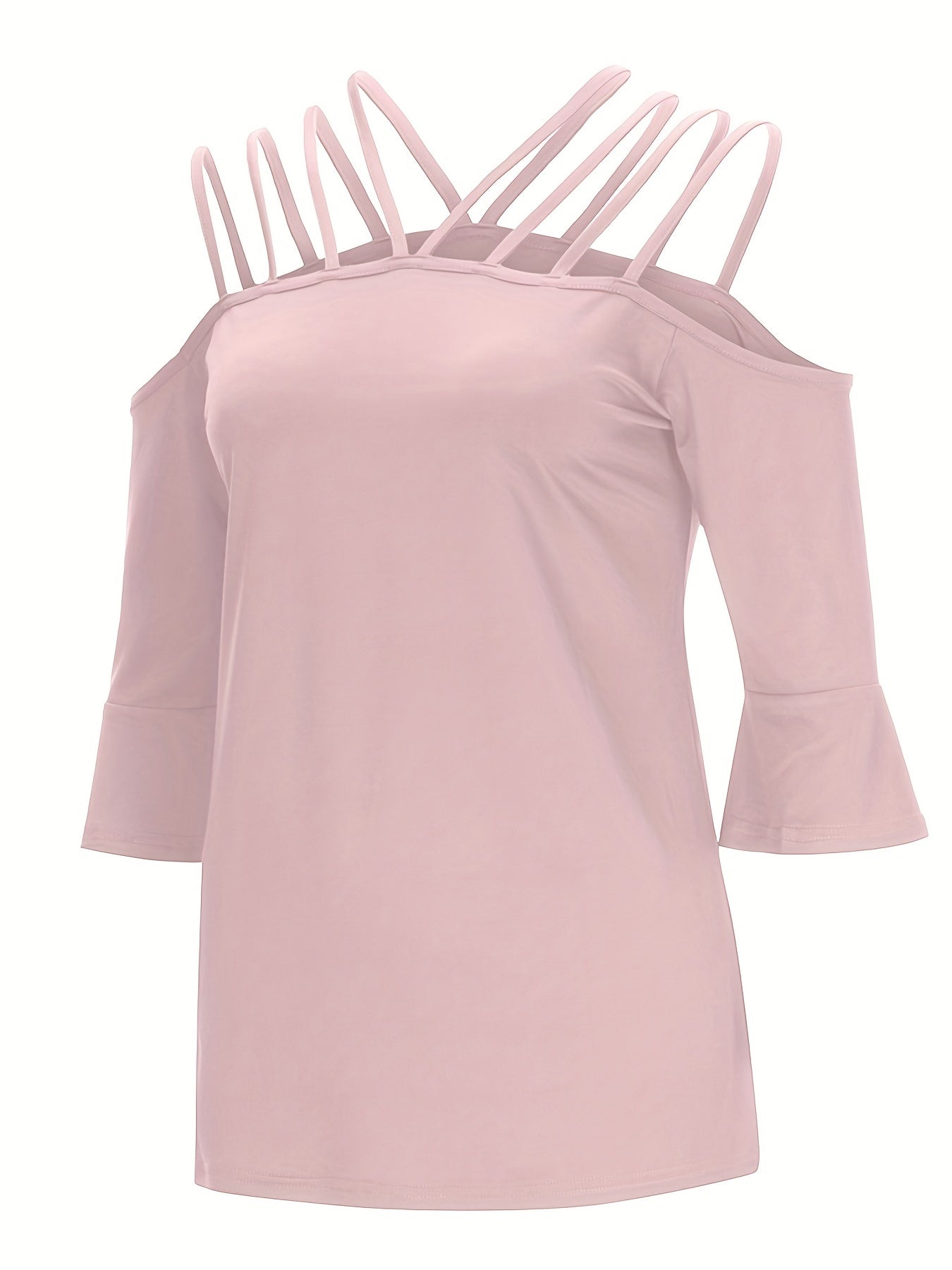 OFF THE SHOULDER THREE-QUARTER SLEEVE BLOUSE