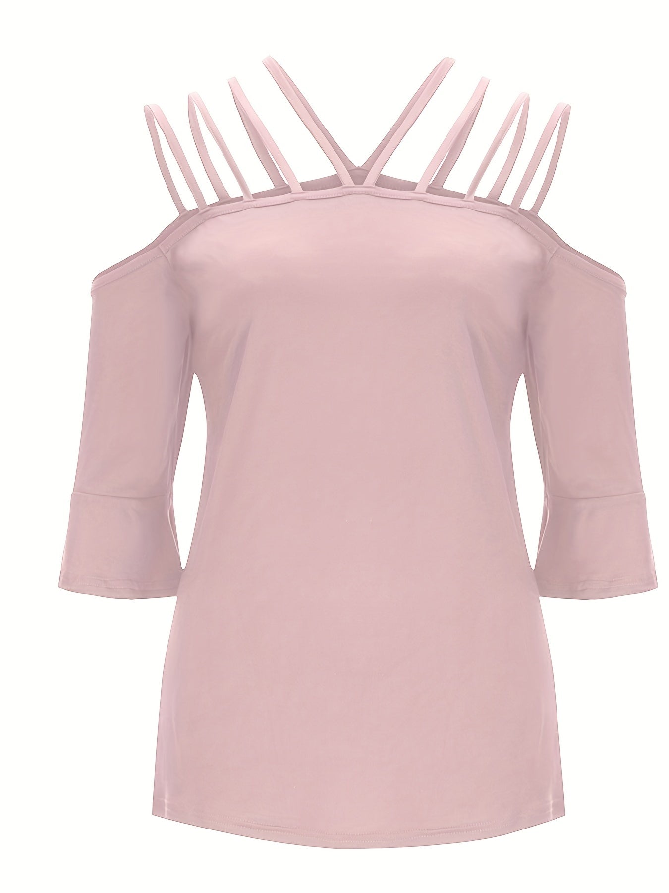 OFF THE SHOULDER THREE-QUARTER SLEEVE BLOUSE