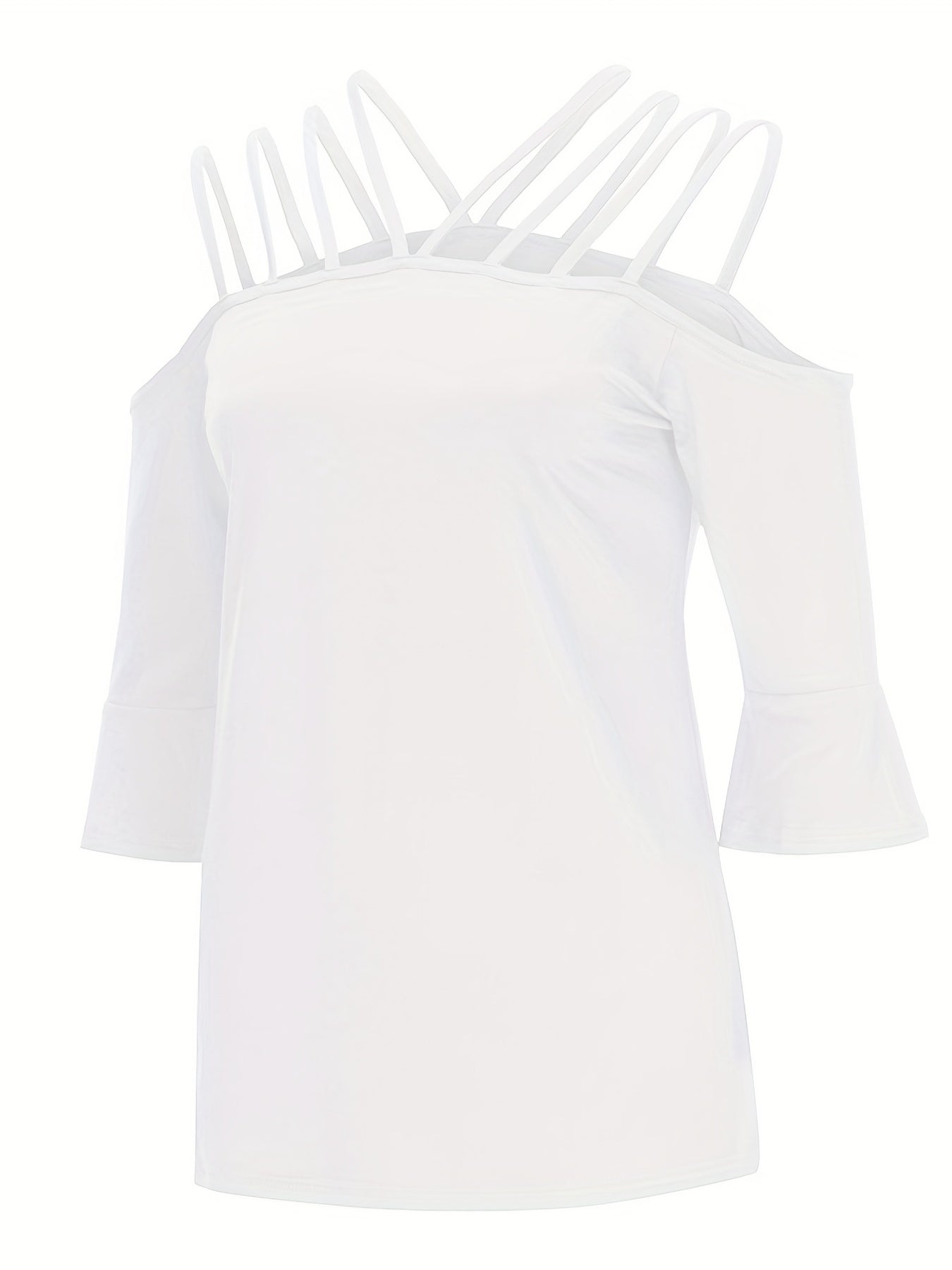 OFF THE SHOULDER THREE-QUARTER SLEEVE BLOUSE