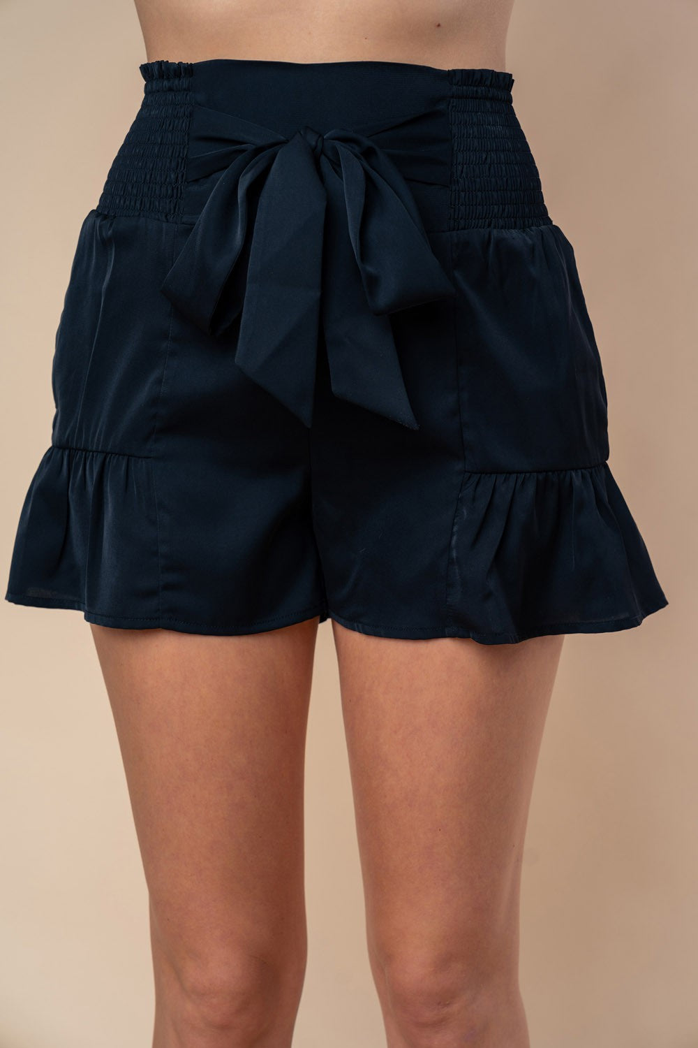 WHITE BIRCH HIGH WAIST SMOCKED SHORTS