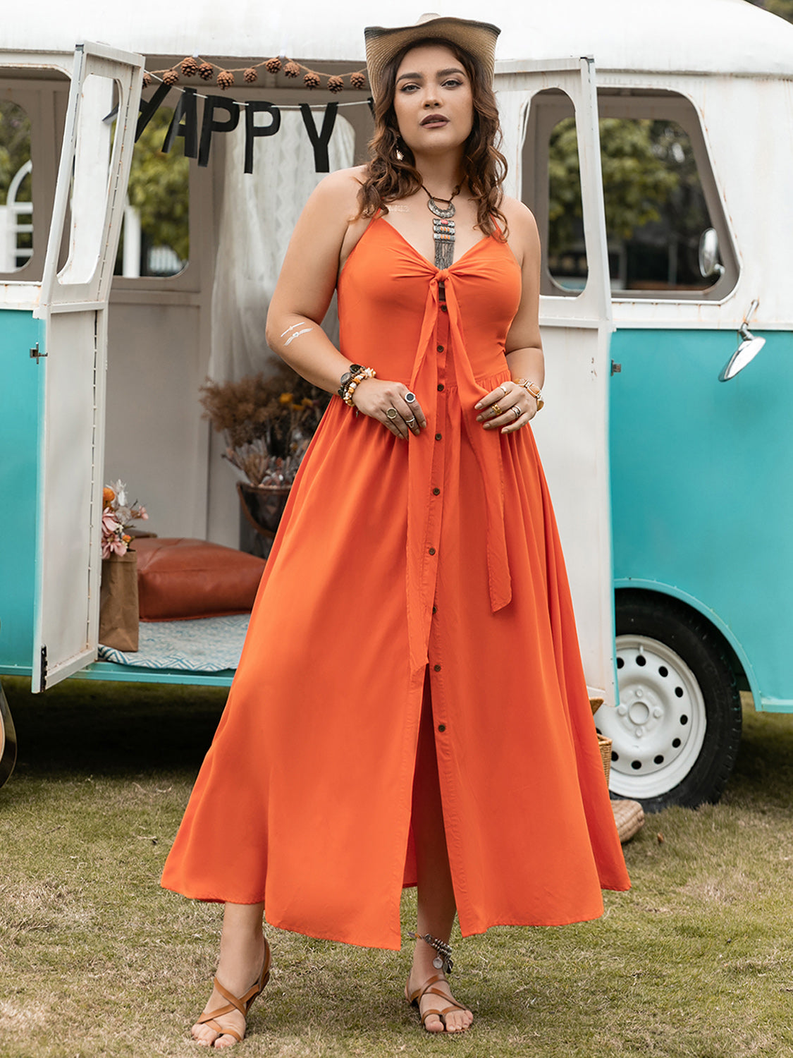 PLUS SIZE HALTER NECK MAXI DRESS
