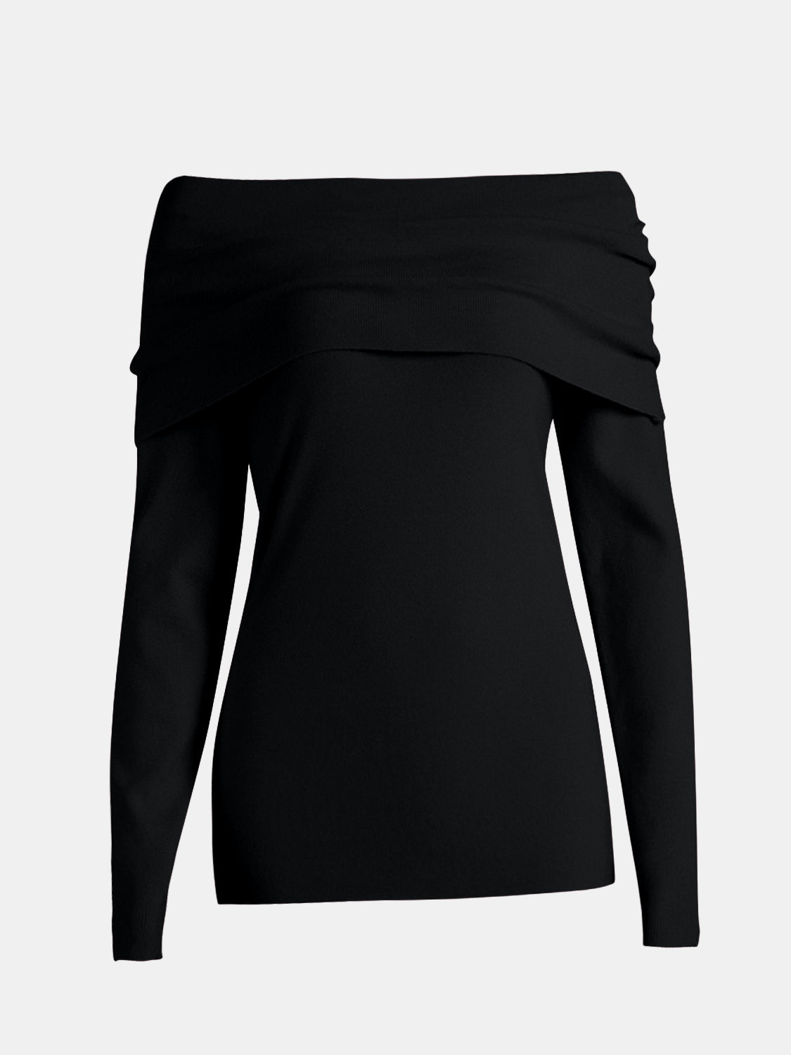 OFF THE SHOULDER LONG SLEEVE SWEATER
