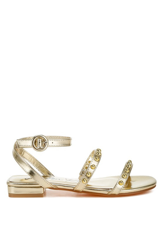 FLIPPITY STUDDED ANKLE STRAP SANDALS