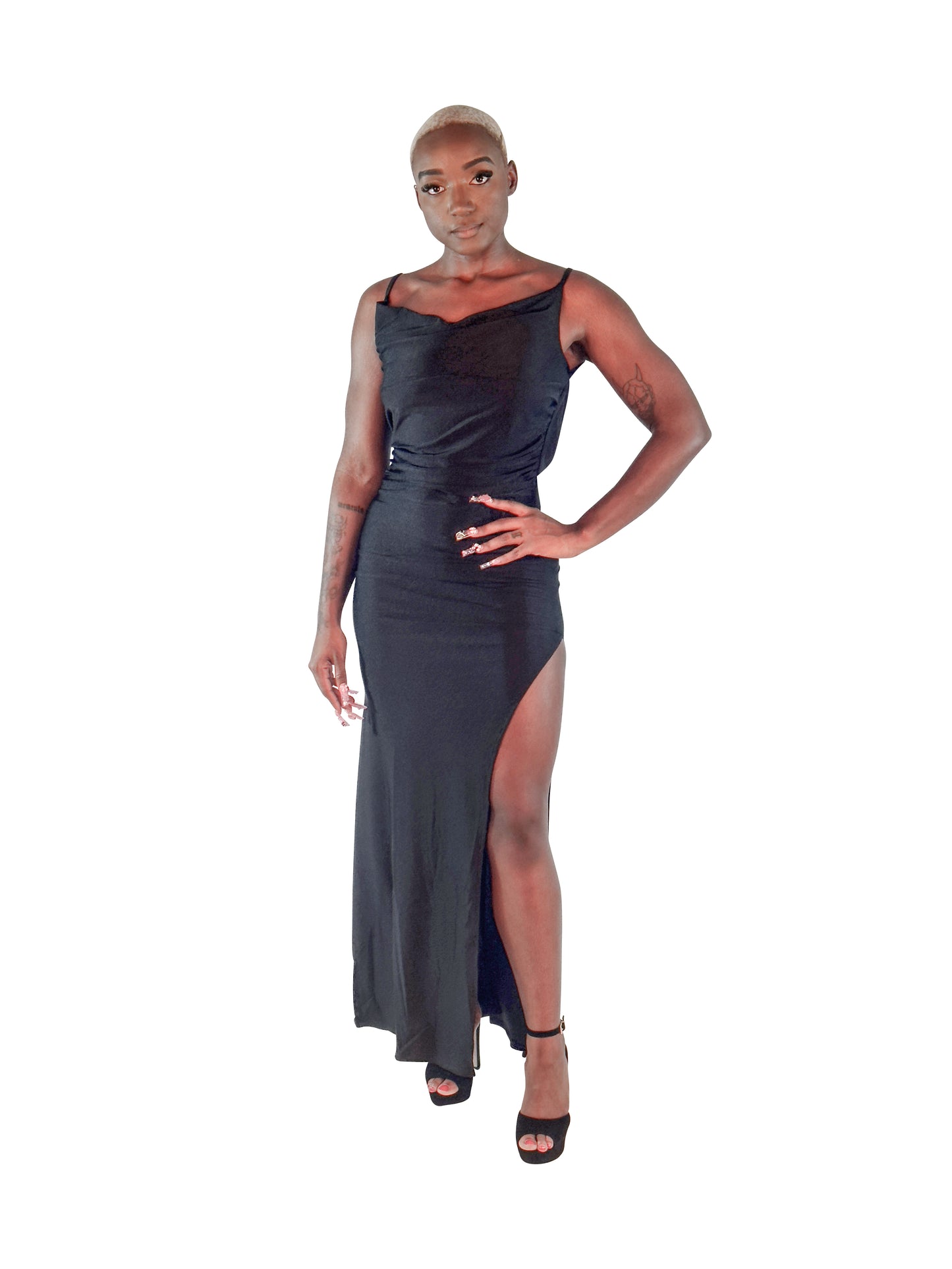 COWL BACK MAXI DRESS