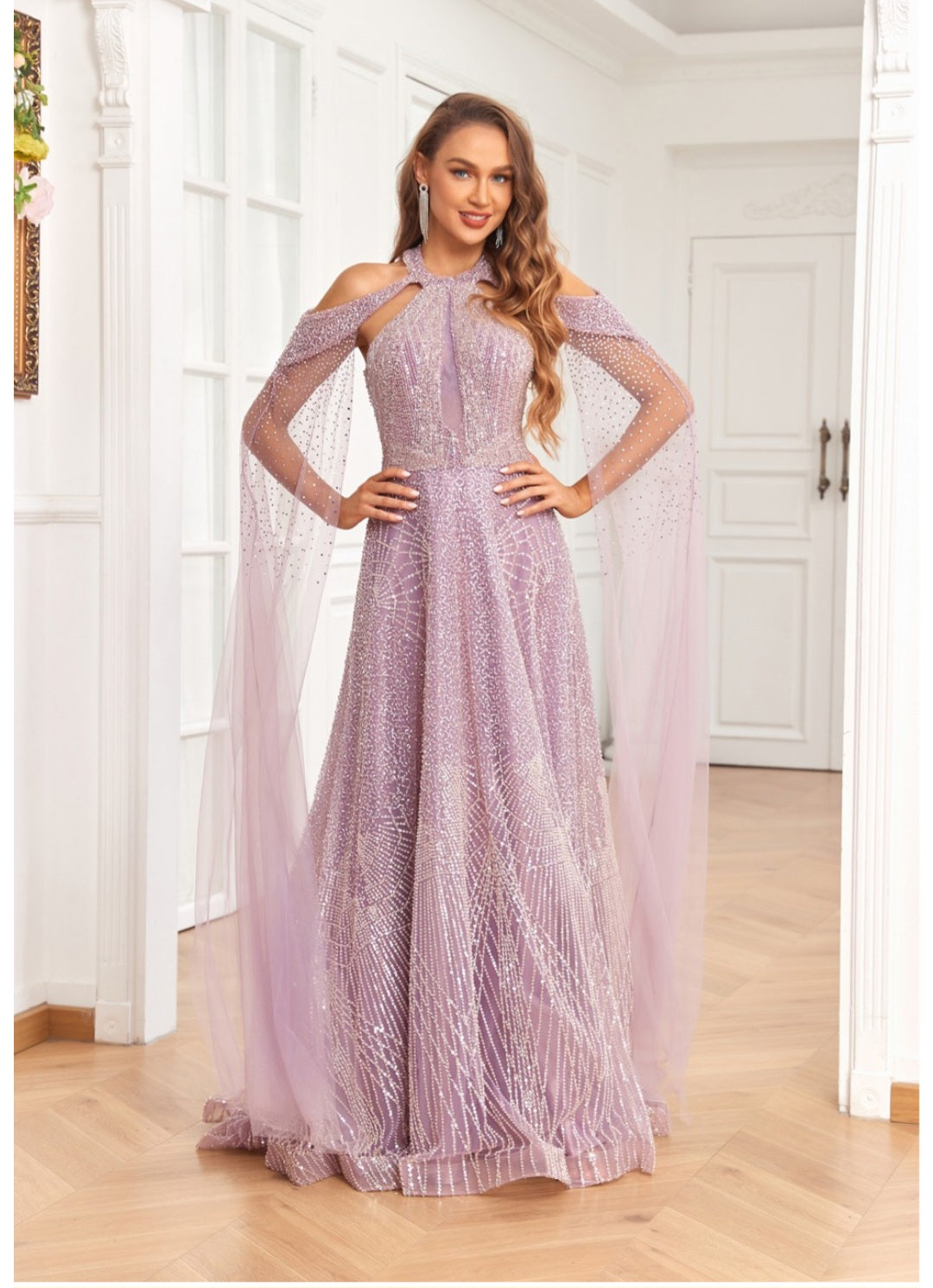 BEADED A LINE GOWN