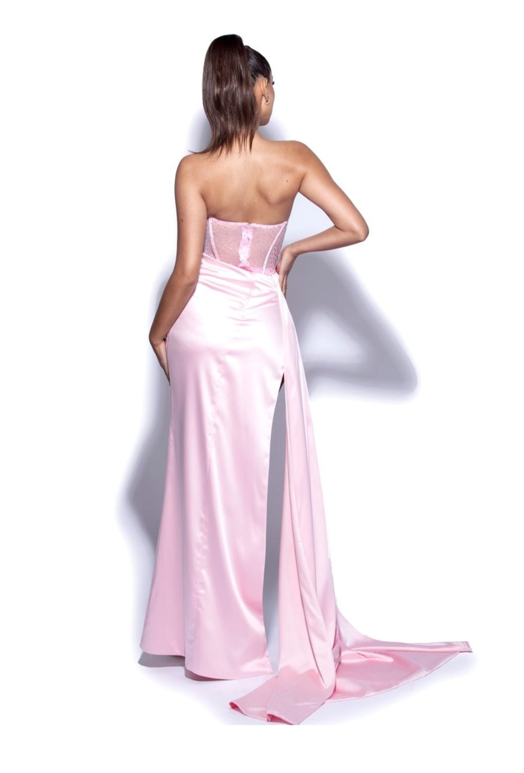 MISS CIRCLE HOLLY CORSET SATIN DRESS