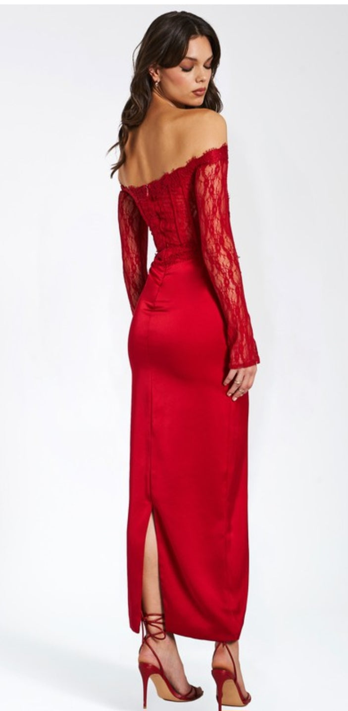 MISS CIRCLE NESSA SATIN CORSET DRESS