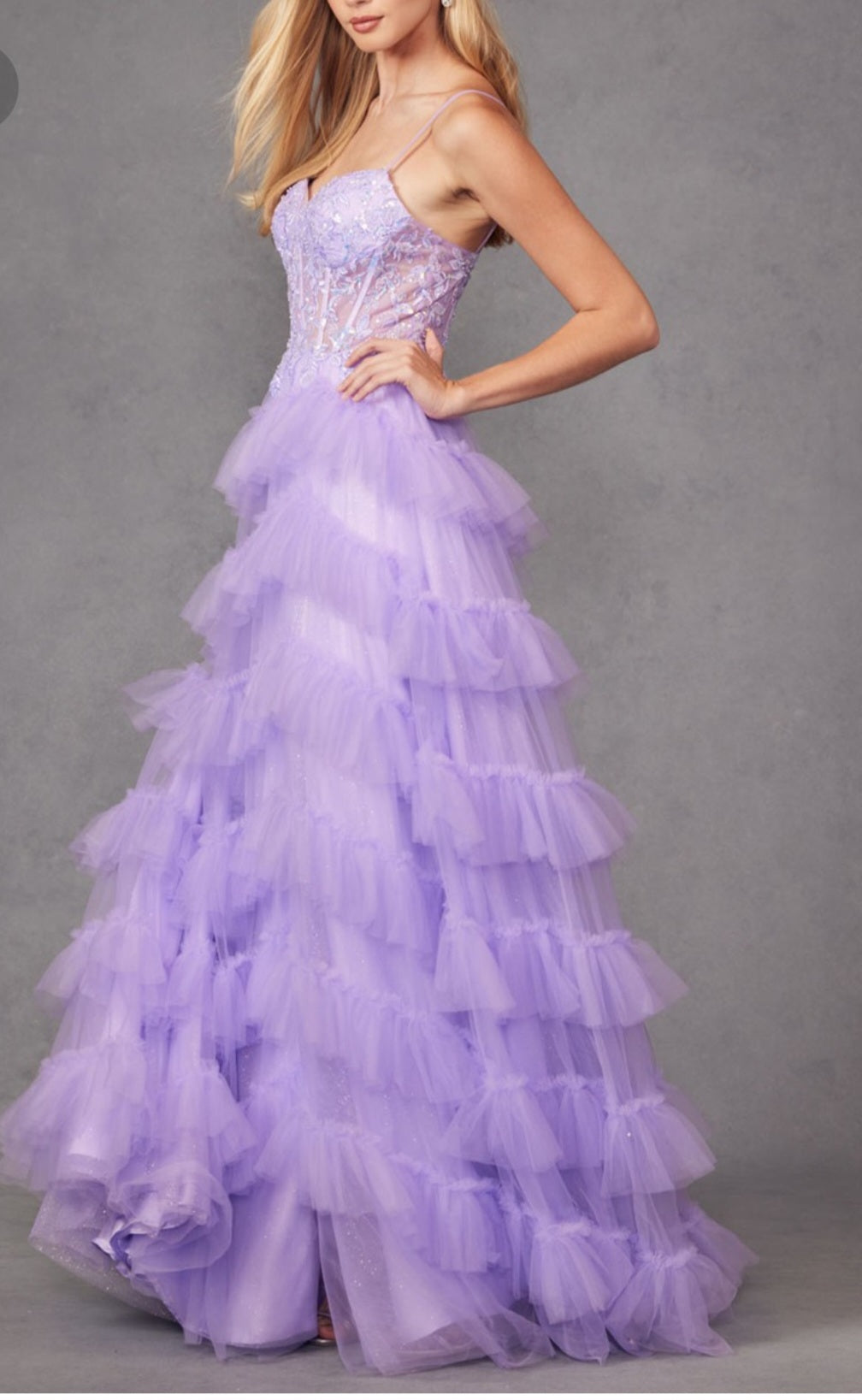 BEADED TULLE GOWN