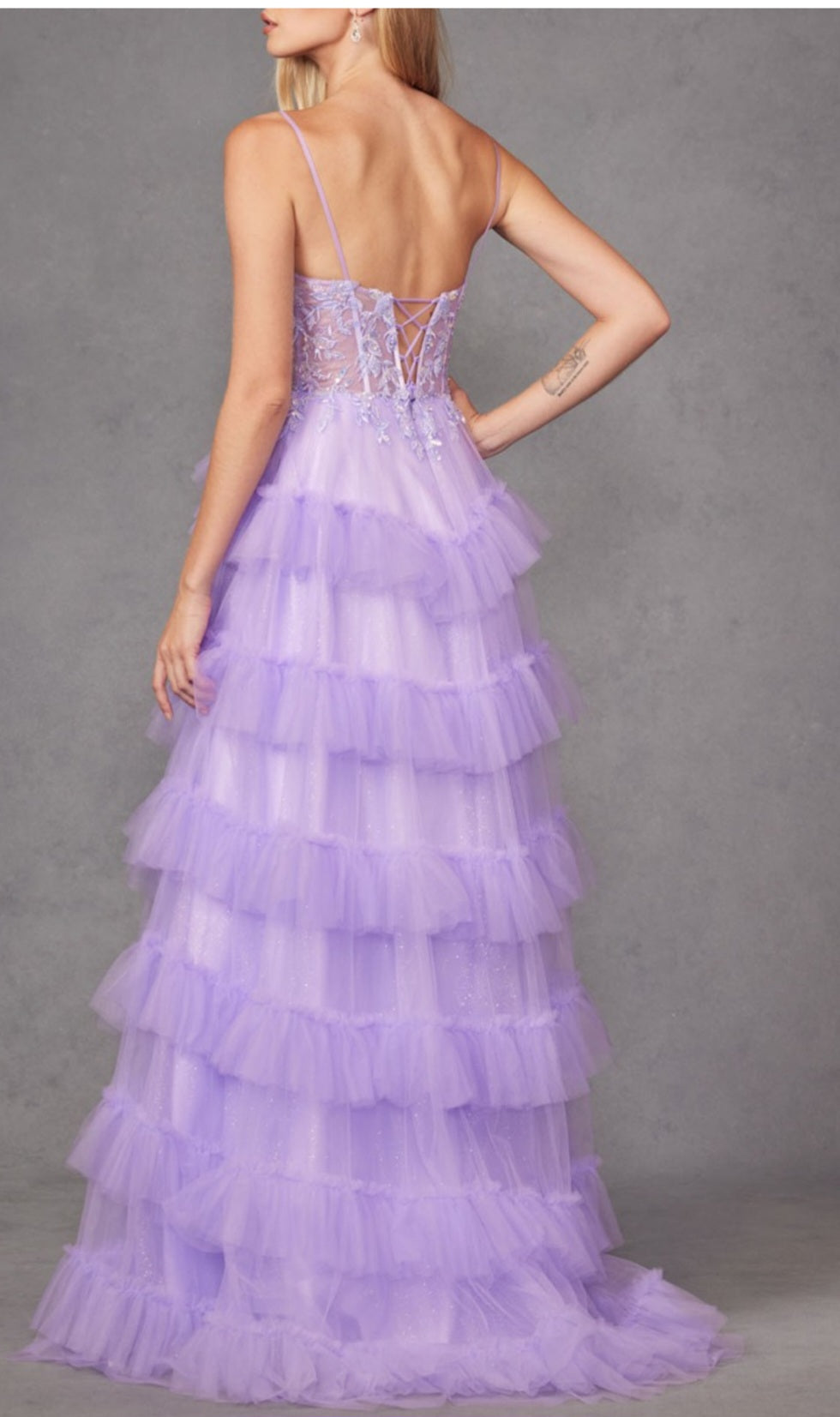 BEADED TULLE GOWN