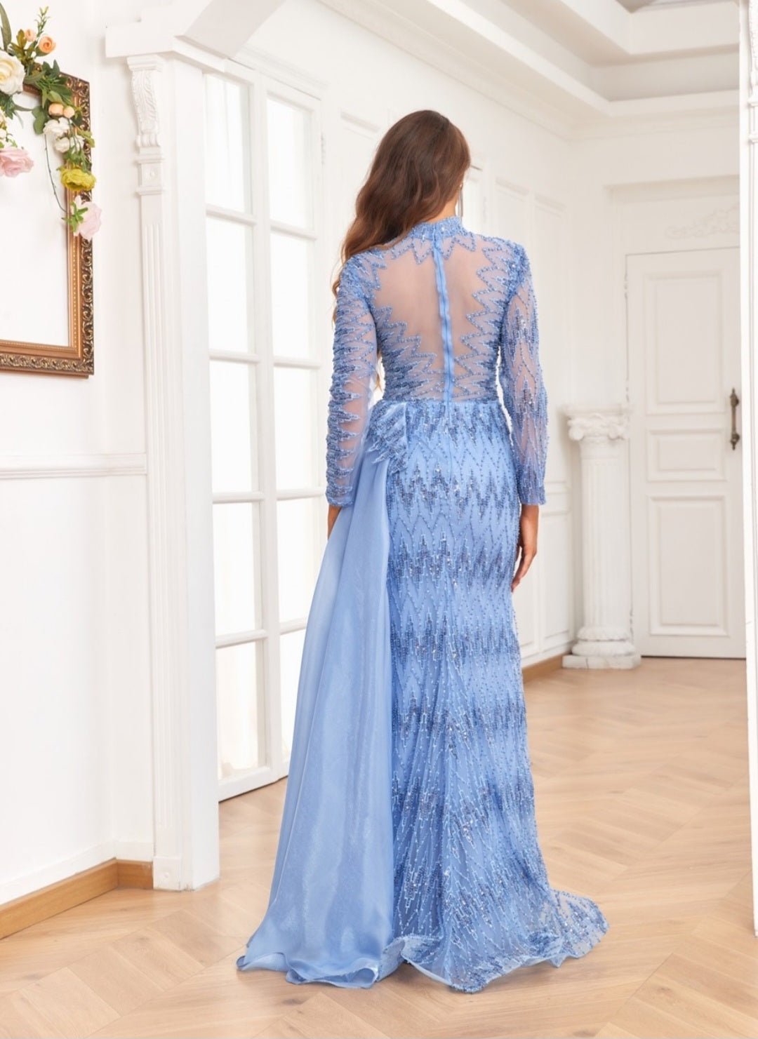MOCK NECK LONG SLEEVE GOWN
