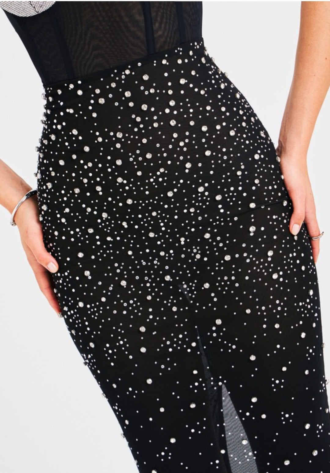 MISS CIRCLE JIMENA EMBELLISHED MAXI DRESS