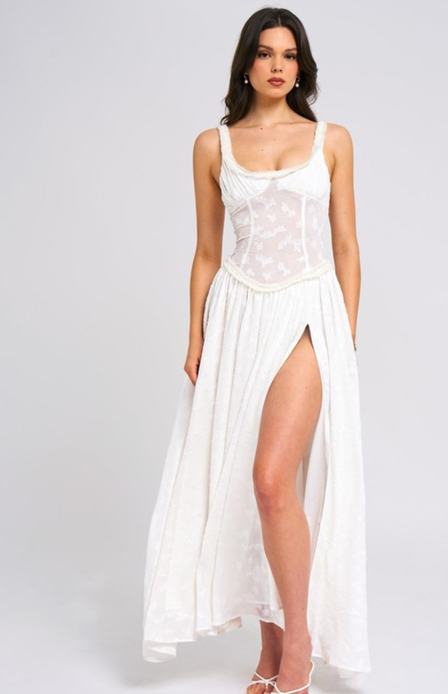 MISS CIRCLE ULISSA SQUARE NECK MAXI DRESS