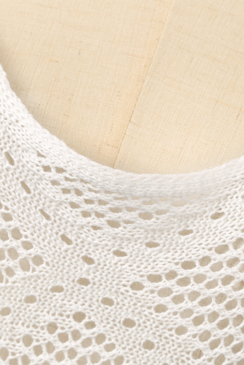 TASSEL OPENWORK SPAGHETTI STRAP COVER UP