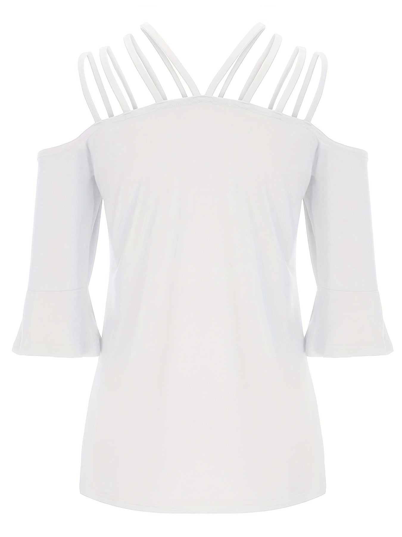 OFF THE SHOULDER THREE-QUARTER SLEEVE BLOUSE