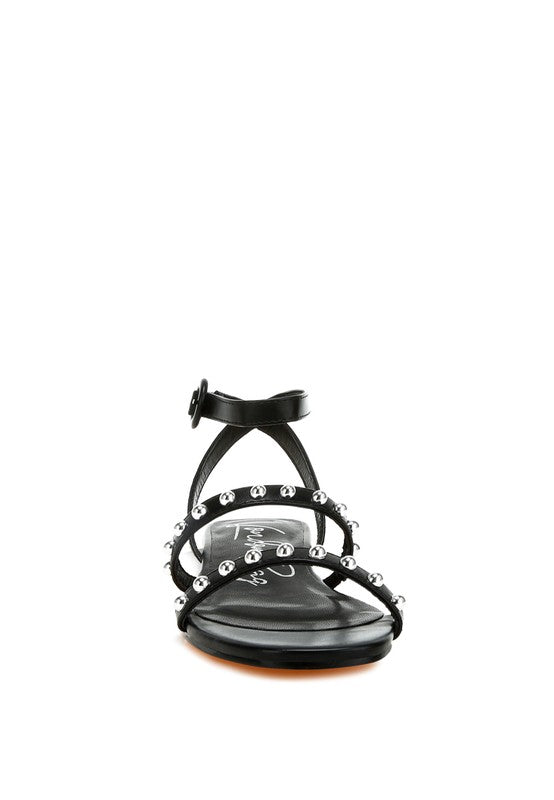 FLIPPITY STUDDED ANKLE STRAP SANDALS