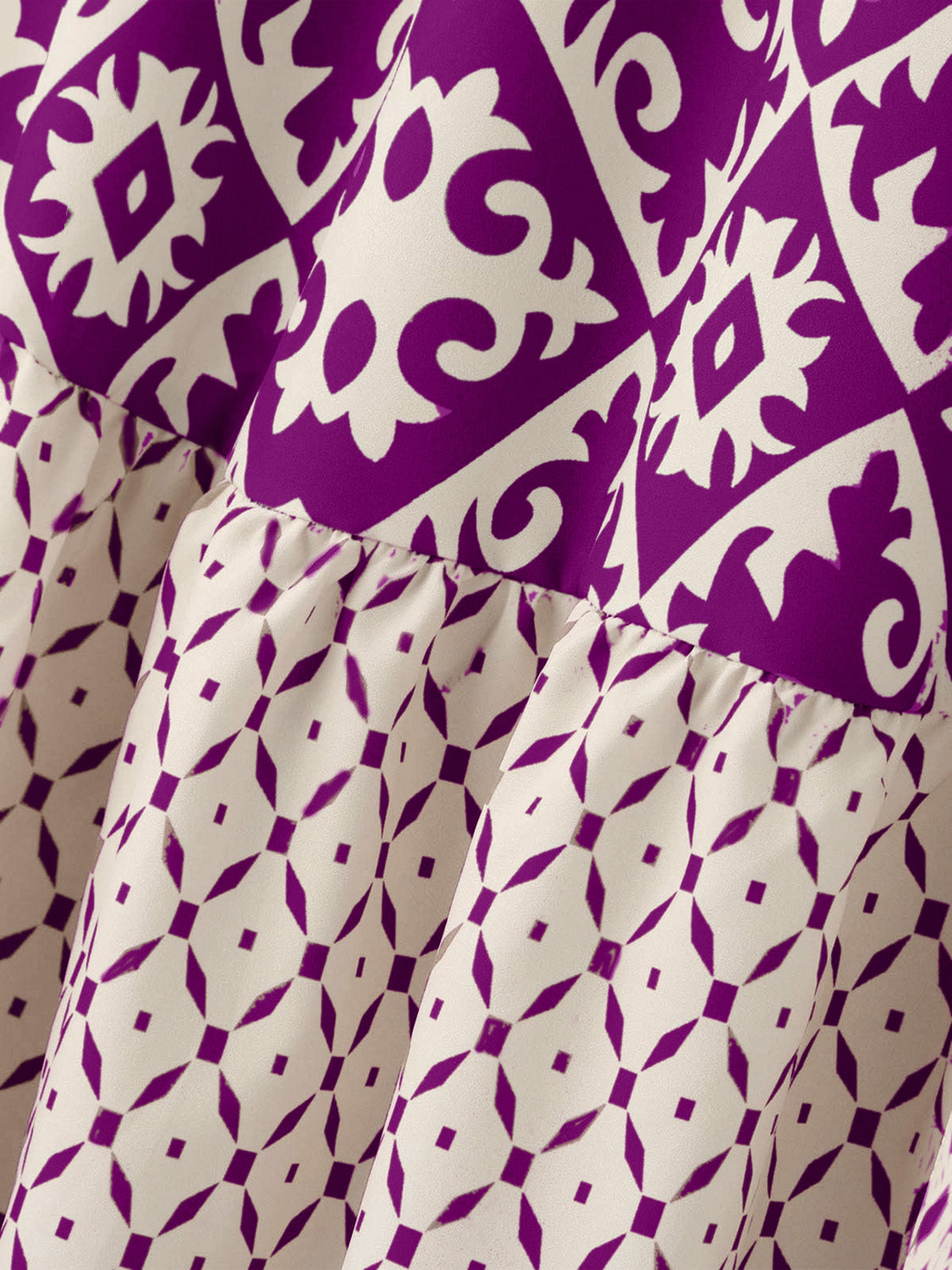 GEOMETRIC ELASTIC WAISTBAND MAXI SKIRT