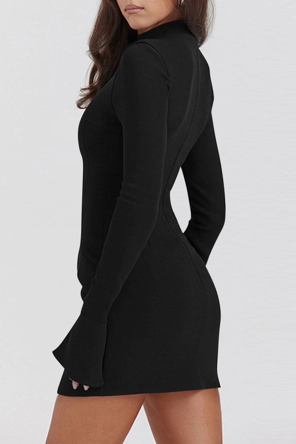 MOCK NECK LONG SLEEVE MINI DRESS
