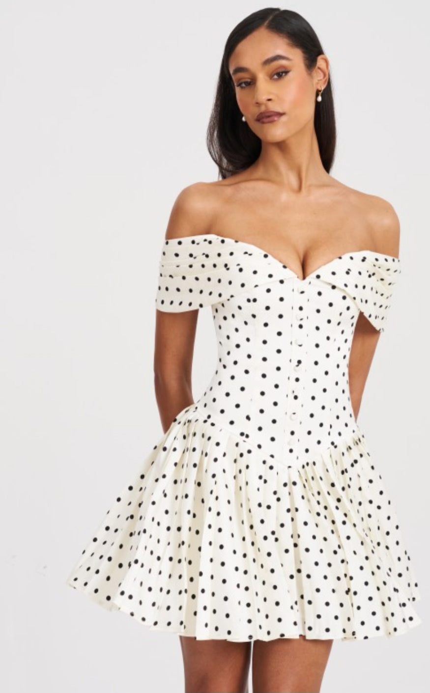 MISS CIRCLE EDELINE POLKA DOT MINI DRESS